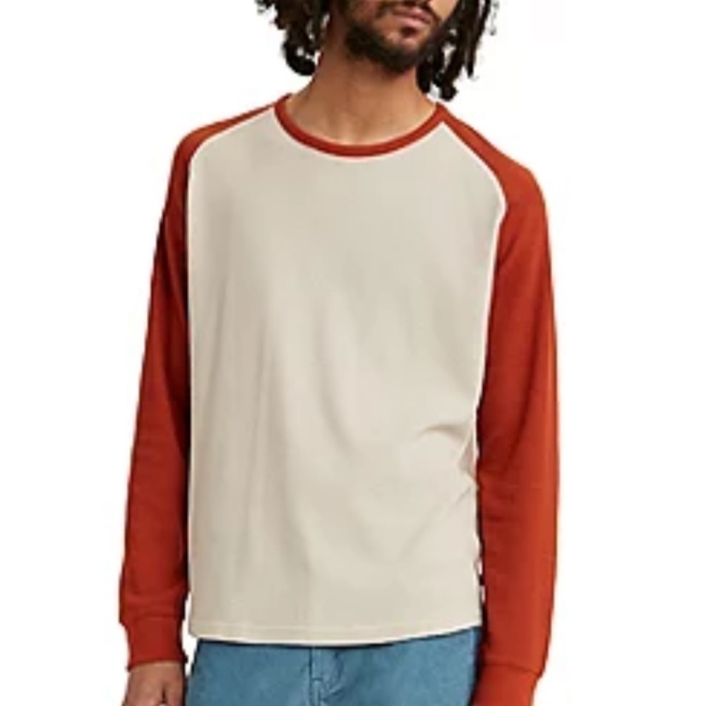 NWT Levi's Men's Long Sleeve Crew Neck Thermal Raglan baseball Tee size large